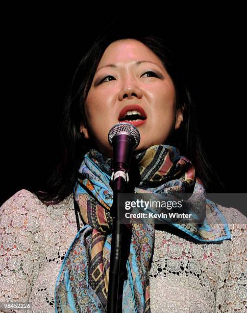 Comedienne Margaret Cho appears onstage at Help Haiti with George Lopez & Friends at L.A. Live's Nokia Theater on February 4, 2010 in Los Angeles,...