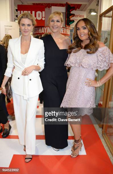 Donna Air, Tania Bryer and Tamara Ecclestone attend Hello Magazine's 30th anniversary party at Dover Street Market on May 9, 2018 in London, England.