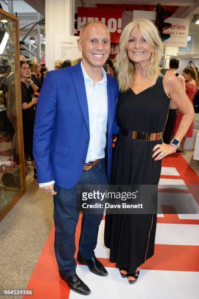 Robert Rinder aka Judge Rinder and Gaby Roslin attend Hello Magazine's 30th anniversary party at Dover Street Market on May 9, 2018 in London,...