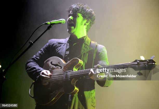 Robert Levon Been of Black Rebel Motorcycle Club performs in support of the band's "Wrong Creatures" release at Golden 1 Center on May 24, 2018 in...