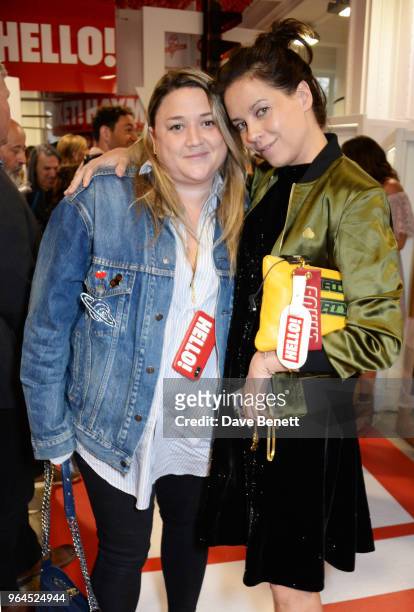 Katie Lyall and Charlotte Stockdale attend Hello Magazine's 30th anniversary party at Dover Street Market on May 9, 2018 in London, England.
