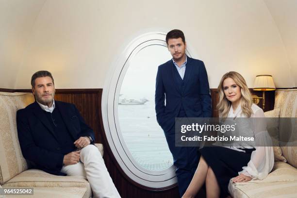 Filmmaker Kevin Connolly and Actors John Travolta & Kelly Preston is photographed for The Hollywood Reporter, on May, 2018 in Cannes, France. . .