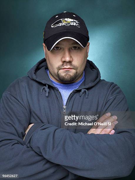 Winter Games Preview: Team USA bobsledder Steve Holcomb is photographed for Sports Illustrated on September 19, 2009 in Chicago, Illinois. Set...