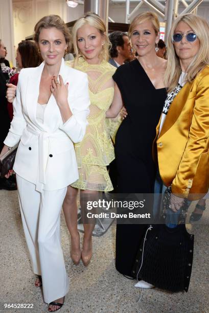 Donna Air, Caprice Bourret, Tania Bryer and guest attend Hello Magazine's 30th anniversary party at Dover Street Market on May 9, 2018 in London,...