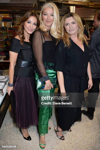 Guest, Tamara Beckwith and Tina Hobley attend Hello Magazine's 30th anniversary party at Dover Street Market on May 9, 2018 in London, England.