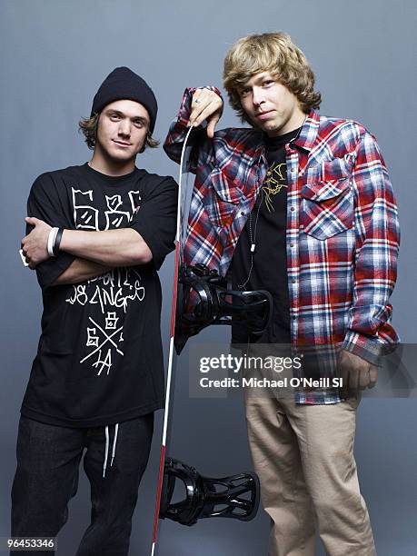 Winter Games Preview: Team USA snowboarder Louis Vito and Kevin Pearce are photographed for Sports Illustrated on September 14, 2009 in Chicago,...