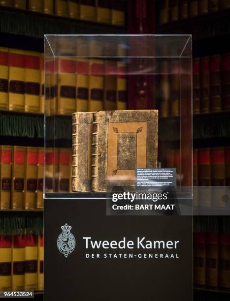 First edition Scottish economist and philosopher Adam Smith book's "The Wealth Of Nations" is displayed at the library of the Dutch House of...