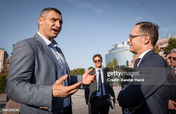 German Minister of Foreign Affairs Heiko Maas meets the Mayor of Kiev, Vitali Klitschko, in Kiev on May 31, 2018. German Federal Foreign Minister...