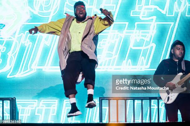 Khalid performs onstage during day 3 of 2018 Boston Calling Music Festival at Harvard Athletic Complex on May 27, 2018 in Boston, Massachusetts.