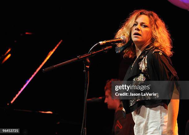 Nikka Costa performs at the "Real Medicine for Haiti" benefit concert at House of Blues Sunset Strip on February 4, 2010 in West Hollywood,...