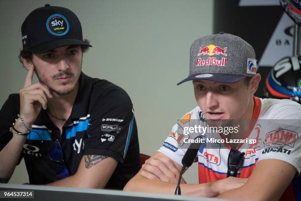 Jack Miller of Australia and Pramac Racing speaks during the press conference pre-event during the MotoGp of Italy - Previews at Mugello Circuit on...
