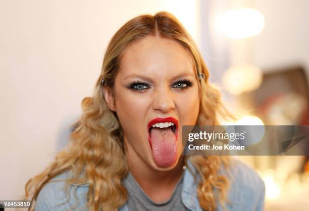 Model Candice Swanepoel attends Marc Bouwer's Fall Winter 2010 Fashion Film Shoot at CECO Studio on February 5, 2010 in New York City.