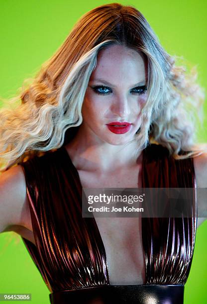 Model Candice Swanepoel attends Marc Bouwer's Fall Winter 2010 Fashion Film Shoot at CECO Studio on February 5, 2010 in New York City.