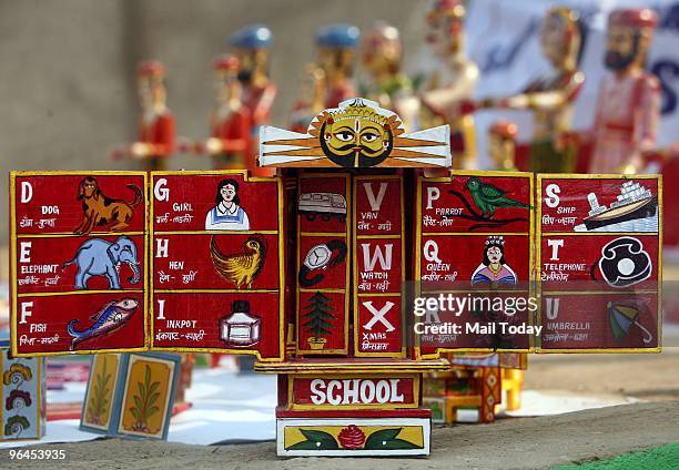 Products on display at the Surajkund Crafts Mela in Faridabad on February 1, 2010.