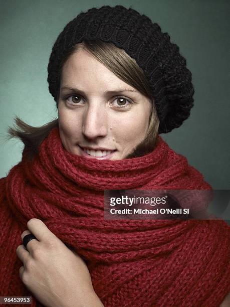 Winter Games Preview: Team USA luger Erin Hamlin is photographed for Sports Illustrated on September 14, 2009 in Chicago, Illinois. Set Number:...