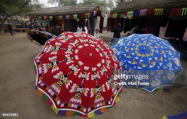 Products on display at the Surajkund Crafts Mela in Faridabad on February 1, 2010.