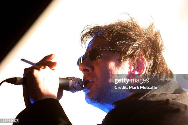 Ian McCulloch of Echo & The Bunnymen performs on stage during the Adelaide leg of Laneway Festival at Fowler's Live on February 5, 2010 in Adelaide,...