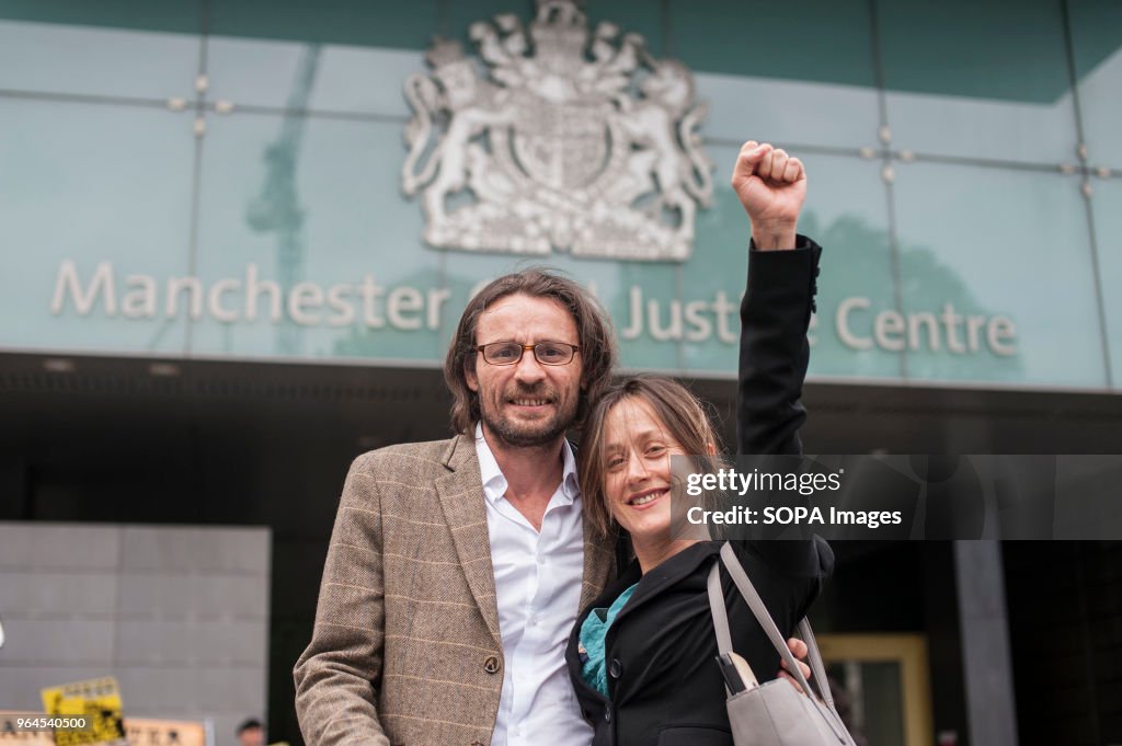 Joe Boyd and Helen Chuntso outside the Manchester Civil...