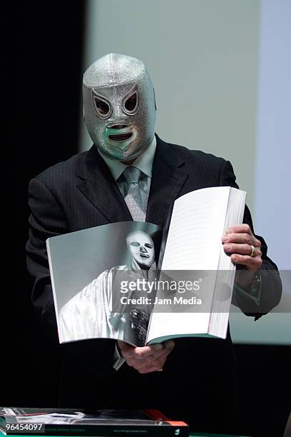 Mexican fighter Hijo del Santo holds a press conference as part of the celebrations for the 26th death anniversary of his father El Santo in the...