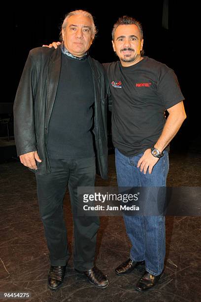 Producer Gerardo Quiroz and Luis Bravo pose for a photograph during the rehearsal for Forever Tango show at Metropolitan Theater on February 5, 2010...
