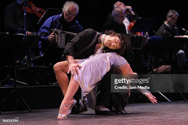 Dancers perform during the rehearsal for Forever Tango show at Metropolitan Theater on February 5, 2010 in Mexico City, Mexico.