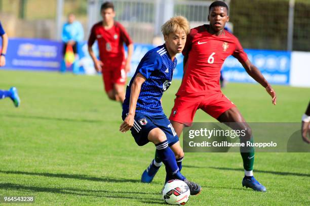 Daiki Suga of Japan during U20 match between Portugal and Japan of the International Football Festival tournament of Toulon on May 31, 2018 in...