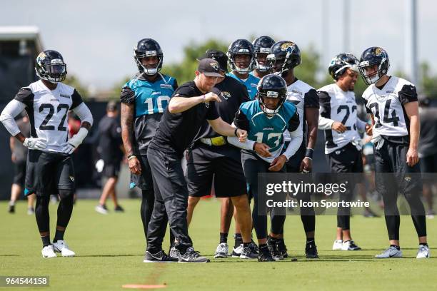Jacksonville Jaguars wide receiver Rashad Greene works out during the Jaguars OTA on May 31, 2018 at Dream Finders Homes Practice Complex in...