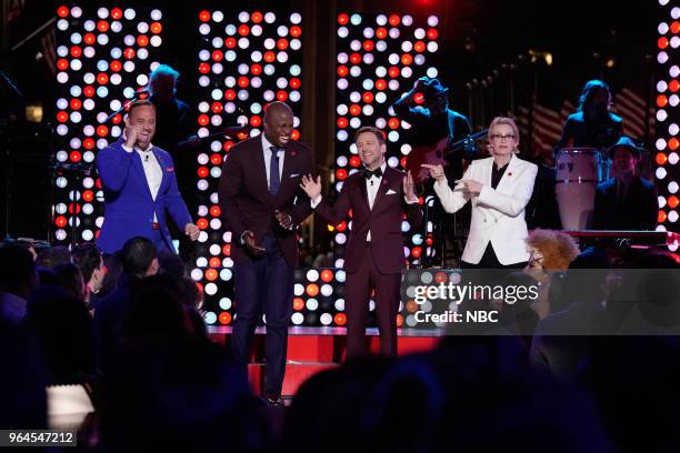 Pictured: Matt Iseman, Akbar Gbajabiamila, Chris Hardwick, Jane Lynch --