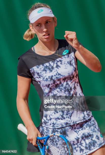 Elise Mertens of Germany enjoy her pont against Herather Watson of Great Britain during the second round at Roland Garros Grand Slam Tournament - Day...