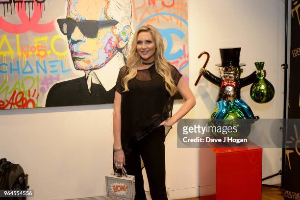 Stephanie Pratt attends Alec Monopoly's, 'Breaking the Bank on Bond Street' exhibition launch party at the Eden Fine Art Gallery on May 31, 2018 in...