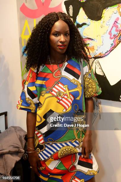 Sarah Mulindwa attends Alec Monopoly's, 'Breaking the Bank on Bond Street' exhibition launch party at the Eden Fine Art Gallery on May 31, 2018 in...