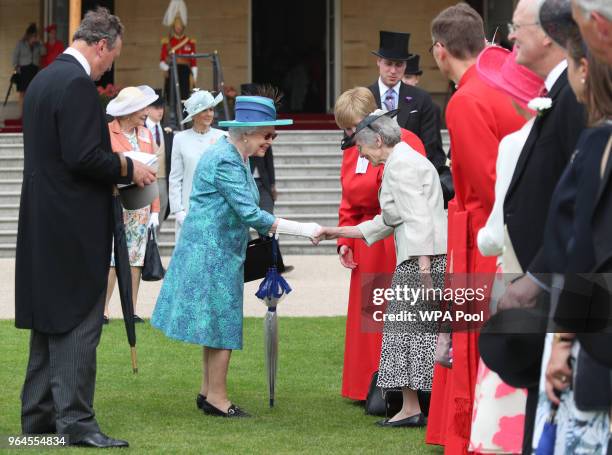 Queen Elizabeth II hosts a Garden Party at Buckingham Palace on May 31, 2018 in London, England.