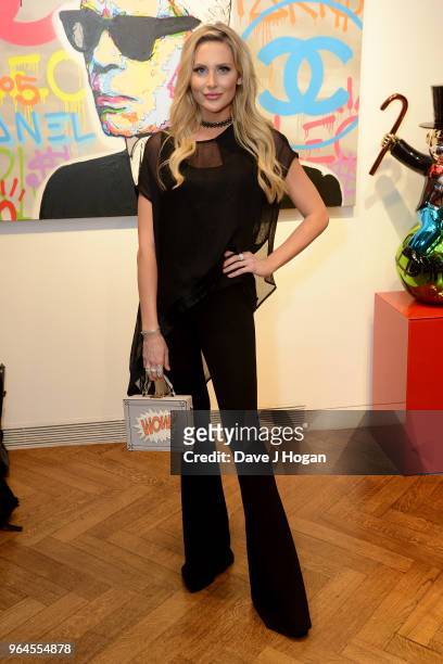 Stephanie Pratt attends Alec Monopoly's, 'Breaking the Bank on Bond Street' exhibition launch party at the Eden Fine Art Gallery on May 31, 2018 in...