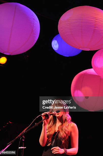 Colbie Caillat performs at the "Real Medicine for Haiti" benefit concert at House of Blues Sunset Strip on February 4, 2010 in West Hollywood,...