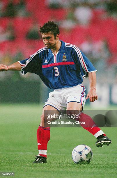 Bixente Lizarazu of France in action during the FIFA Confederations Cup match against Mexico at the Ulsan Munsu Stadium in Ulsan, Korea. France won...