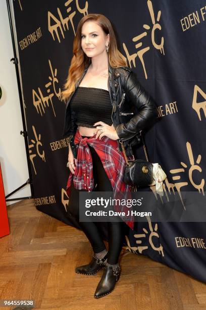 Cally-Jo attends Alec Monopoly's, 'Breaking the Bank on Bond Street' exhibition launch party at the Eden Fine Art Gallery on May 31, 2018 in London,...