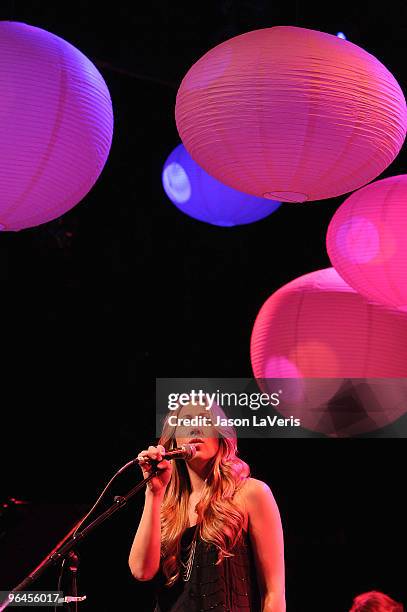 Colbie Caillat performs at the "Real Medicine for Haiti" benefit concert at House of Blues Sunset Strip on February 4, 2010 in West Hollywood,...