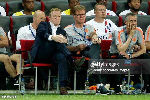 Coach Ronald Koeman of Holland, assistant trainer Dwight Lodeweges of Holland during the International Friendly match between Slovakia v Holland at...
