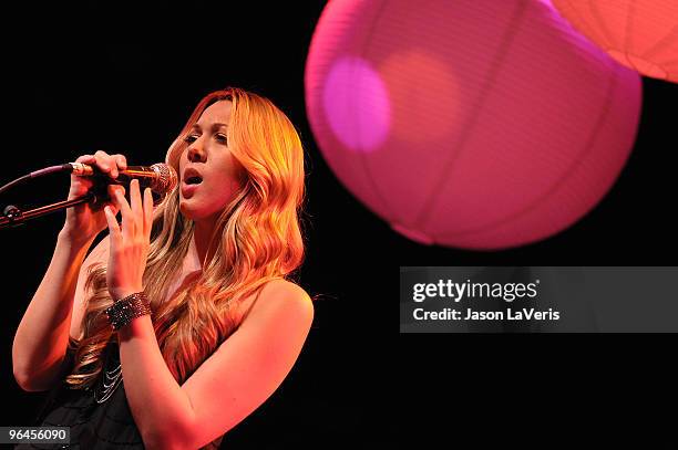 Colbie Caillat performs at the "Real Medicine for Haiti" benefit concert at House of Blues Sunset Strip on February 4, 2010 in West Hollywood,...