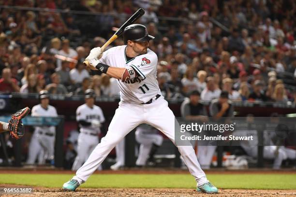 Pollock of the Arizona Diamondbacks stands at bat in the ninth inning of the MLB game against the Washington Nationals at Chase Field on May 11, 2018...