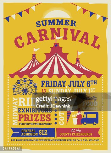 Bunte Sommer-Karneval-Poster-Design-Vorlage Bunte Sommer-Karneval-Poster-Design-Vorlage