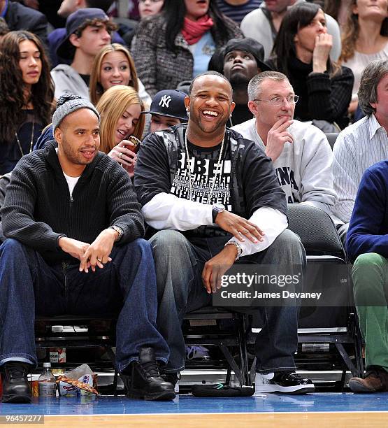 Sabathia attends the Milwaukee Bucks vs New York Knicks game at Madison Square Garden on February 5, 2010 in New York City.