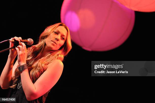 Colbie Caillat performs at the "Real Medicine for Haiti" benefit concert at House of Blues Sunset Strip on February 4, 2010 in West Hollywood,...