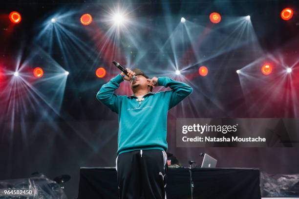 Taylor Bennett performs onstage during day 3 of 2018 Boston Calling Music Festival at Harvard Athletic Complex on May 27, 2018 in Boston,...