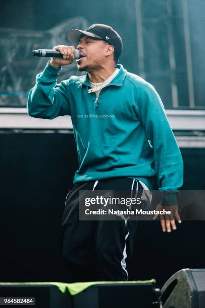 Taylor Bennett performs onstage during day 3 of 2018 Boston Calling Music Festival at Harvard Athletic Complex on May 27, 2018 in Boston,...