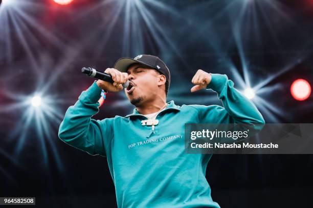 Taylor Bennett performs onstage during day 3 of 2018 Boston Calling Music Festival at Harvard Athletic Complex on May 27, 2018 in Boston,...