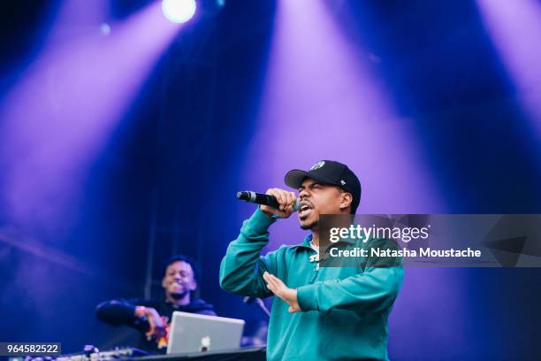 Taylor Bennett performs onstage during day 3 of 2018 Boston Calling Music Festival at Harvard Athletic Complex on May 27, 2018 in Boston,...