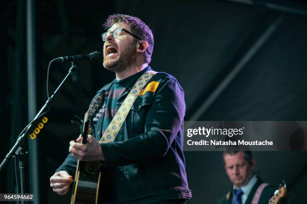 Colin Meloy of The Decemberists perform onstage during day 3 of 2018 Boston Calling Music Festival at Harvard Athletic Complex on May 27, 2018 in...