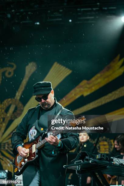 Guitarist Chris Funk of The Decemberists perform onstage during day 3 of 2018 Boston Calling Music Festival at Harvard Athletic Complex on May 27,...