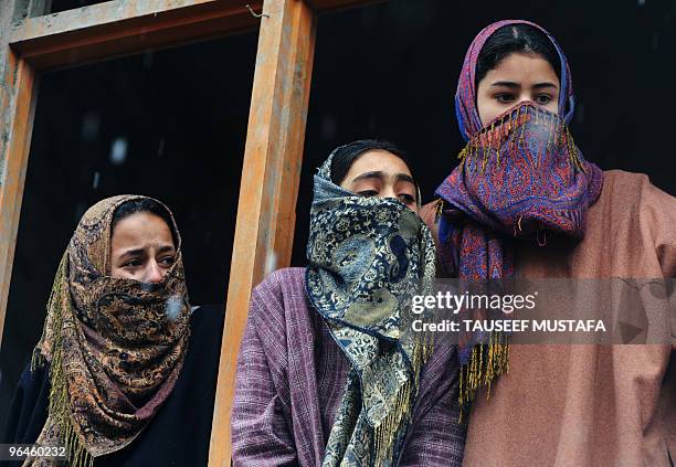 Kashmiri mourn at the funeral of Zahid Farooq in Srinagar on February 6, 2010. Farooq died on February 5, 2010 after an altercation broke-out between...